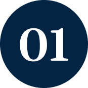Number 01 in a dark blue circle.
